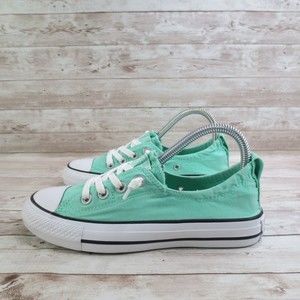 Converse Sneakers Shoes Womens 6 Green Shoreline Cinch Back Low Top Casual *